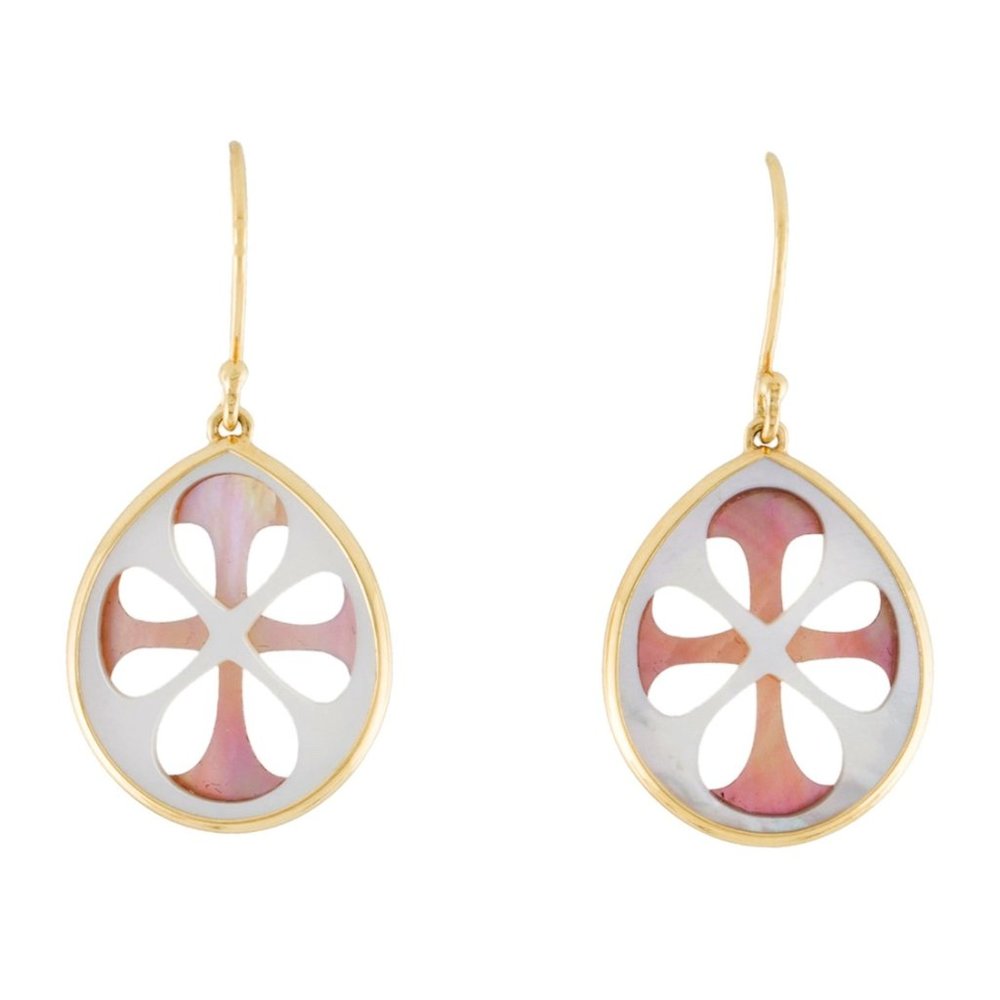IPPOLITA 18K YELLOW GOLD MOTHER OF PEARL DANGLE DROP EARRINGS